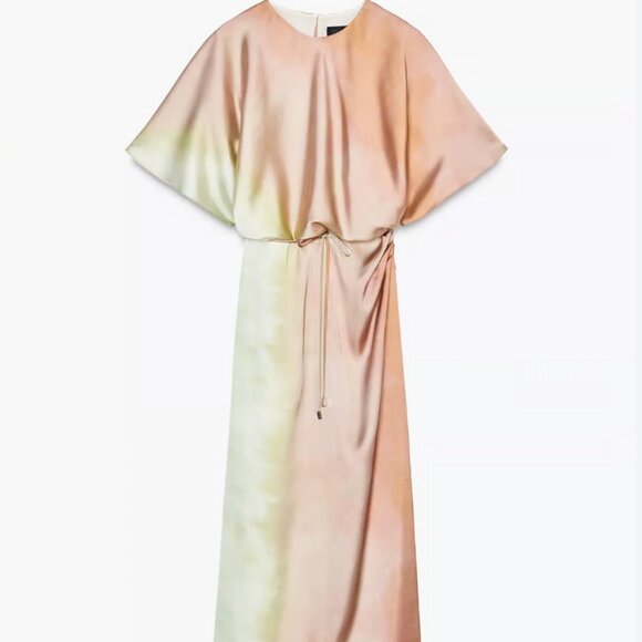 ZARA Satin Draped Midi Dress – Size XL | New, Never Worn 🧡 - Picture 1 of 15